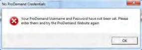 TRACS Enterprise Manual 2. Click the OK button. The ProDemand Login Information screen appears. 3. Enter the user name and password. 4. Click the Done button.