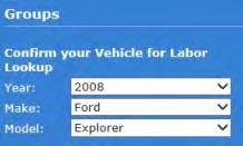 Confirm the vehicle information in the Groups