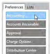 Chapter 3 TRACS Preferences Accounting Preference Settings The Accounting preference displays a table containing default account information.