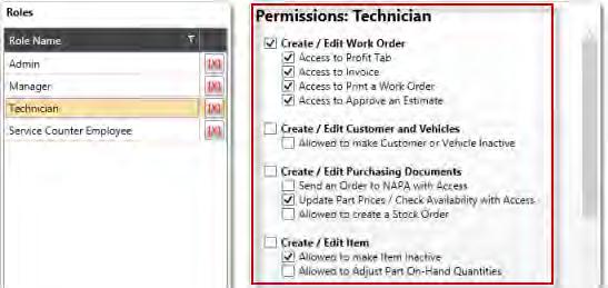 TRACS Enterprise Manual 2. Click to select the items to assign to the role. Saving Security Preference Settings Click the Done button to save your changes and close the Preferences task.