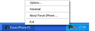Taskbar Symbol and Application Menu Audio Functionality Taskbar Symbol and Application Menu When the Forum IPhone PC is started, a new symbol appears in the taskbar s information area.