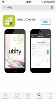 1 INITIAL SETUP Access the App Store to search for and download the Ubity UC Mobile app.