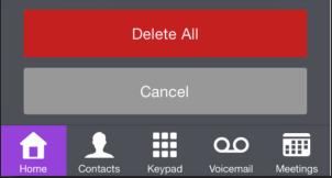 III.4.5.2 To delete all conversations in the wall You can delete all conversations if all events are acknowledged. 1. Press the home page icon. 2. Delete all conversations. 3. Confirm the deletion.