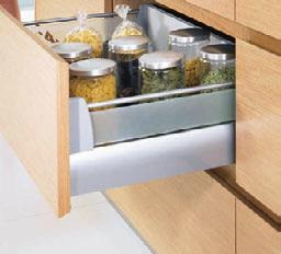 GRASS NOVA PRO Double wall drawer system Area of application: For drawer and front pull-out solutions Material: Steel, plastic, aluminium Finish: Zinc plated, powder coated Opening version: Full