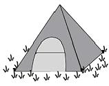 Name: 20. The tent below is a square pyramid with a base edge length of 8 feet and a slant height of 6 feet. There is a doorway that zips into the opening to keep mosquitoes out.