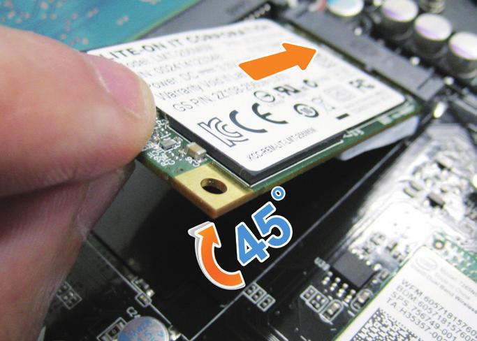 4-4- Insert the SSD to msata slot and tighten the screw. CAUTION GIGABYTE will take no responsibility for any customer induced damages during installing.