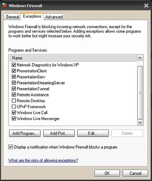 Configure Firewall Settings By default, the proveos client installer adds a list of exceptions to Windows firewall software that enables the proveos software to connect and communicate with the