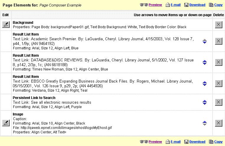 Page Elements The Page Elements section of the Edit Web Page Screen is located in the bottom of your screen.