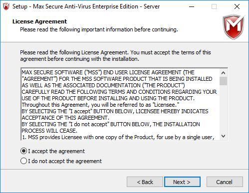 Installing Max Secure Enterprise Server 6 2.