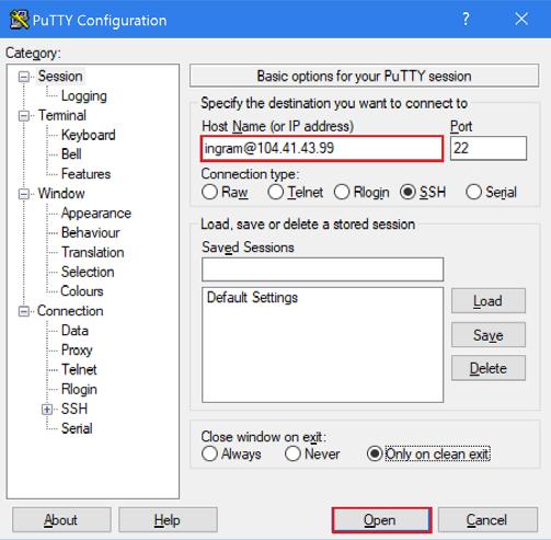 You can use your preferred SSH client, in this guide we will be using Putty