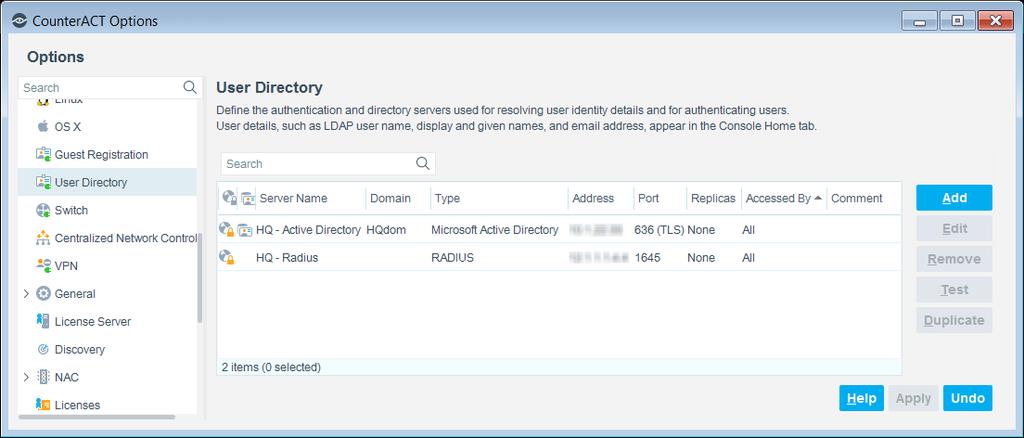Chapter 1: User Directory Management Define Servers This section describes how to define User Directory servers.