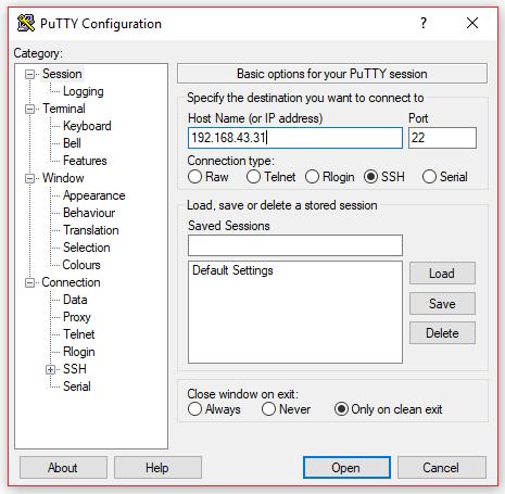 Figure 4.2: PuTTY Interface FIGURE 4.2 shows a PuTTY interface installed in Windows operating system. 4.3 Phase 1 Project: Installation Setup 4.3.1 Installation of Git 4.3.1.1 Installation of Git on the Server The server will be installed on the Raspberry Pi.