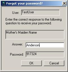 Figure 4 3: LOGIN USER The user name field will display the last log in user name as default, in this example, TestUser.