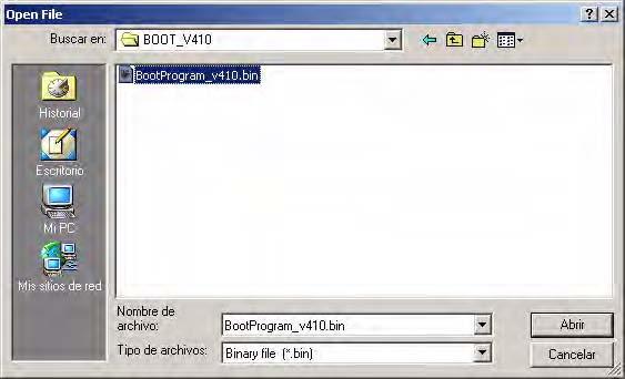 Figure 5 7: TEMPORARY IP ADDRESS SELECTION FOR BOOT UPGRADE After entering the temporary IP address, a window will open up for selecting the appropriate file from the
