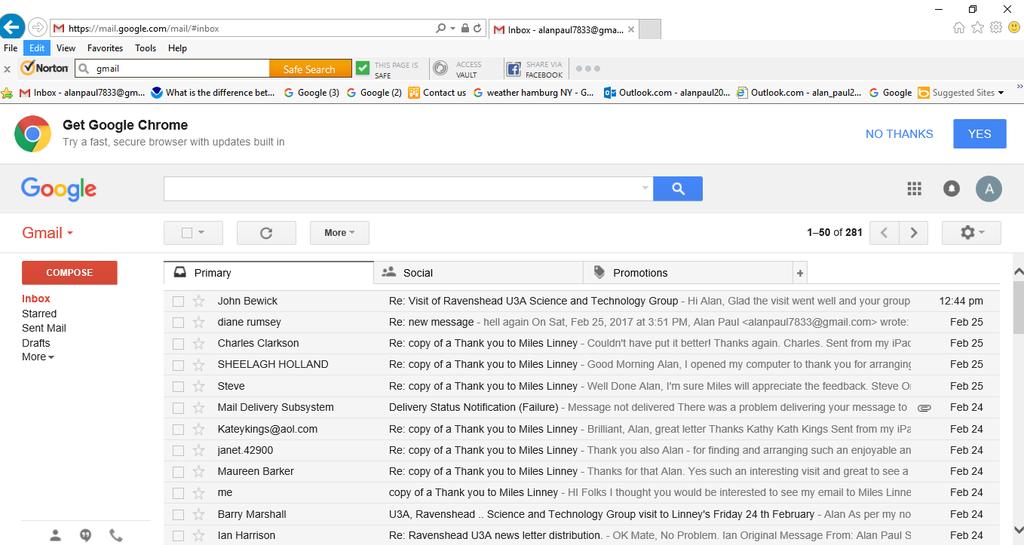 9: Inbox Your email account will be shown, displaying your inbox and list of emails received.