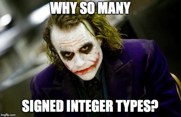 WHY SO MANY SIGNED TYPES? Most integer variables are used as sizes, counters, or indices that require only nonnegative values.