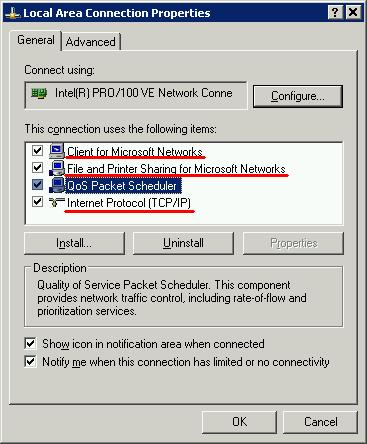 3. Verify that the Client for Microsoft Networks is configured as follows: Port Setup Test Depending on the Remote Inspection method used and the Windows
