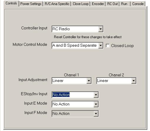 Loading, Changing Controller Parameters Control Settings 1 2 3 4 5 FIGURE 67. Control modes setting screen The screen shown in Figure 67 is used to view and change the controller s main control modes.