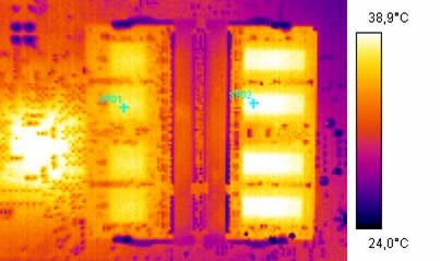 Heat dissipation of Infineon modules in comparison: Real live measurement shows reduced power consumption Thermal comparison of IFX and competitor DDR2 SO-DIMMs Infineon 512MB DDR2-533 SO-DIMM