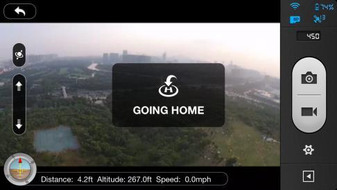 home point is used to calculate the horizontal distance between you and the aircraft, the distance will be displayed on the DJI VISION App.