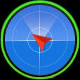 [3] Flight Attitude and Radar Function Flight attitude is indicated by the flight attitude icon. (1) The red arrow shows which direction the PHANTOM 2 VISION is facing.