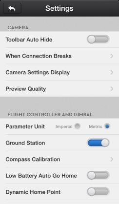 12.6.2 Using Ground Station Step 1 Launching Ground Station: Enable ground station feature from DJI Vision app Settings and a disclaimer for ground station prompts.