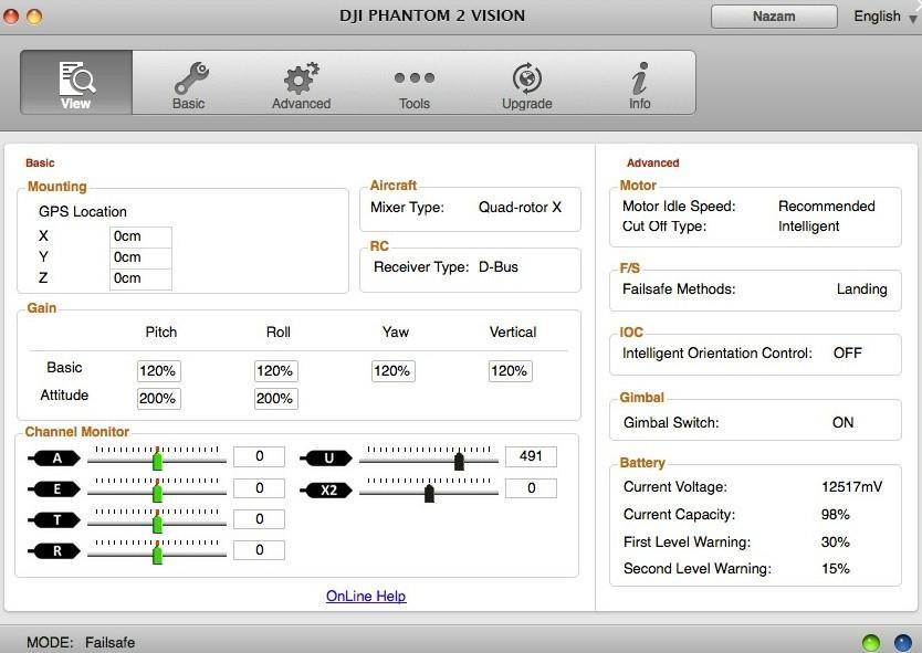 PHANTOM 2 VISION icon in the Finder or using Launchpad. Installer in DMG format supports only Mac OS X 10.6(Lion) or above.