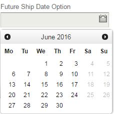 You will also notice that the Shipping Address step gives you the option of specifying a future shipping date for your order (i.e., if you would like the items to be shipped on a specific date in the future rather than as soon as they are available).