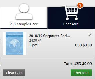 right-hand corner of the screen and select Checkout.