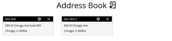 To modify an existing address, click the Gear icon.