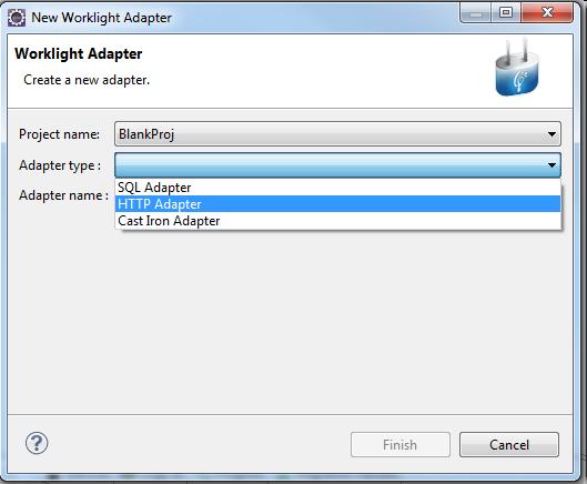 How to Create an Adapter Creating an adapter Select Worklight project Select Adapter type Applications access the adapter with this name