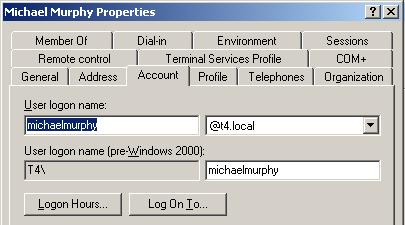 Account Properties The account properties allow changes to be made in the way the account operates.