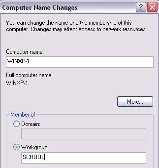 Computer Name tab and click the Change button.