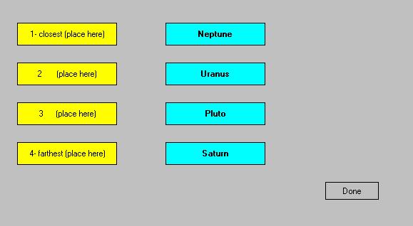 Place the planets in order of closest