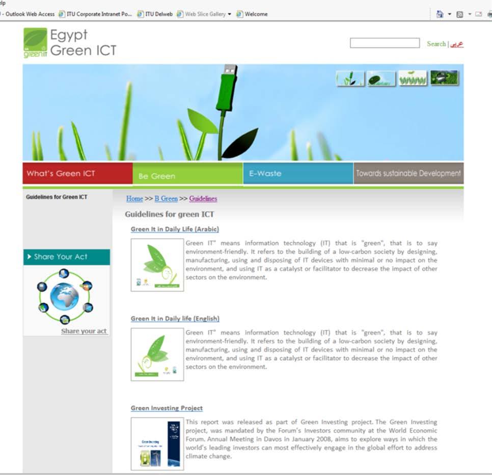 Green ICT Guidelines (Examples) EGYPT Source: