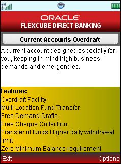 Account Activity 3. Select the Current Accounts Overdraft.