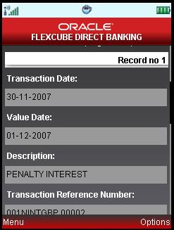 Account Activity 3. Select the Submit from the options. The system displays Account Activity screen. Select the Exit from the options to exit from the application.