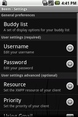 Connect to the Jabber account Before using BEEM services, you must have a user account on an XMPP server (see a partial list of XMPP Server at chapter which referring to).