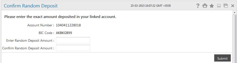 Add Another Linked Account Verify 6. Click Confirm. The Add Another Linked Account Confirm screen appears. OR Click Back to navigate to the previous screen. Add Another Linked Account Confirm 7.