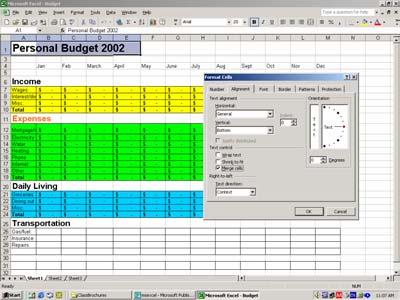 Now you can begin to work on your Excel document. (For this exercise we will be working with another document.) 10.