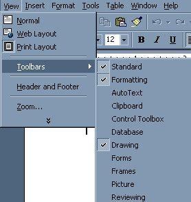 Session 7 Working with Graphics The Toolbar The toolbars in Microsoft Word provide easy access and functionality to the user. There are many shortcuts that can be taken by using the toolbar.