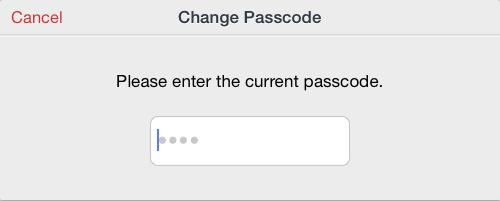 3.2.2 Changing Passcode (Only for ios Version) 1. Open MetaMoJi Share for Business or MetaMoJi Note for Business to change its passcode. 2.