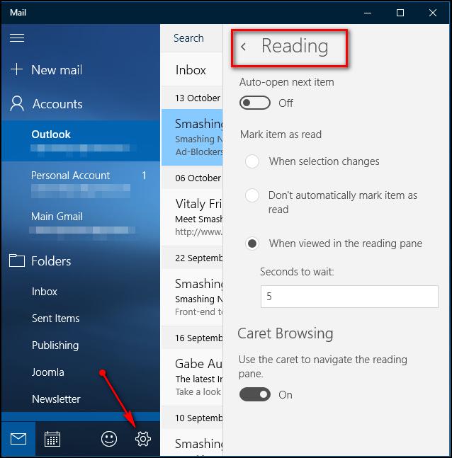 For more functional customization, click on Settings > Reading in the right sidebar to manage your day-to-day mail reading experience.
