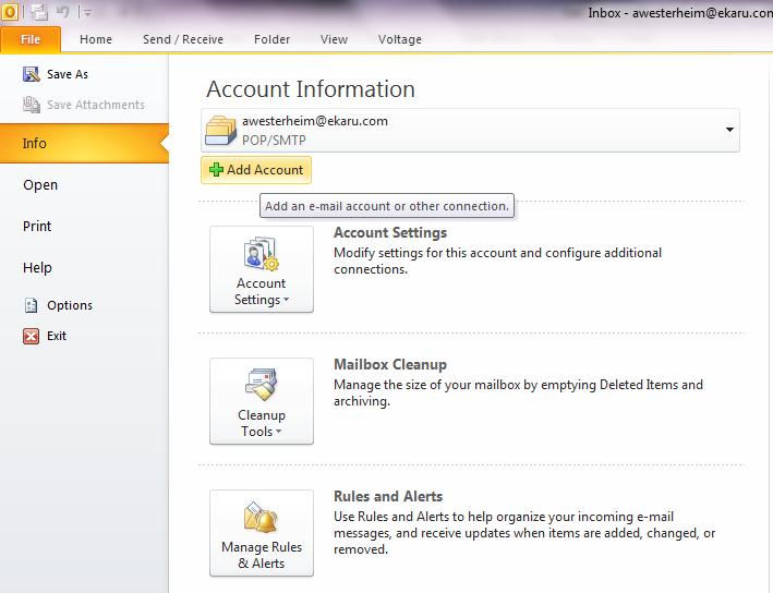 Outlook Two Accounts