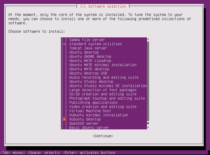 Installation and configuration 1. Xubuntu 16.04 Once downloaded the minimal image of Ubuntu 16.