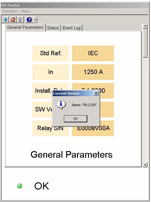 5.1.3.3 About SD-Pocket A window appears in which the SW version of the program and its release date are given. Figure 18. About SD-Pocket window 5.1.3.4 Connected device When a connection is active the connected device is visualized: Figure 19.