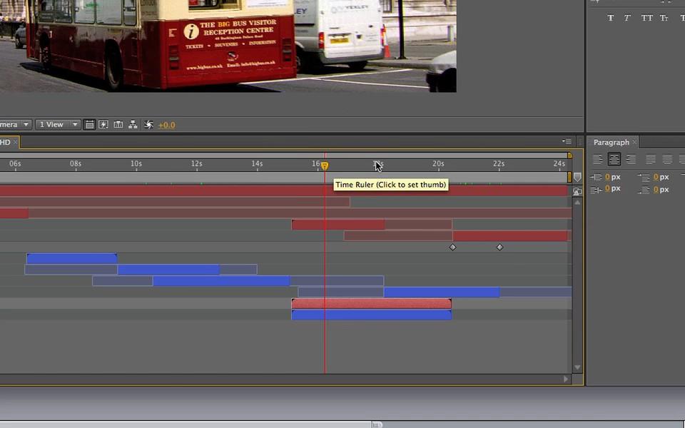 The clips with handles that were trimmed and positioned in FCP appear in AE with handles so that if we need to make any adjustments