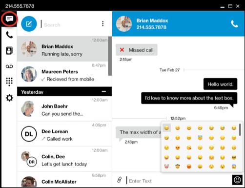 Messaging The One Talk for Desktop app includes the capability to send and receive text messages as well as group text messages to any messaging-enabled device. View text messages. 1.