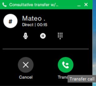 Select the Transfer icon while on an active call.