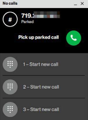 call to another member s extension or 10-digit telephone number for retrieval within the same group. The call can also be retrieved by the person who parked the call.